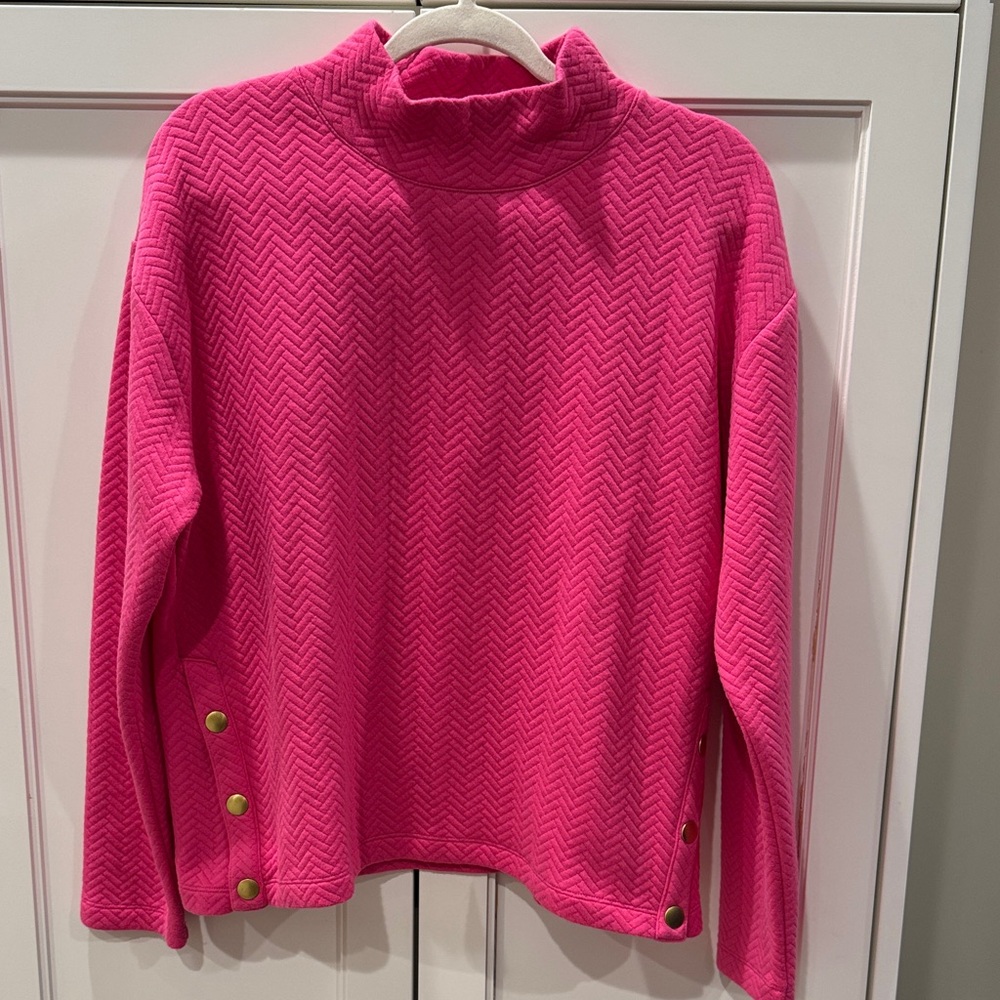 J. Crew Hot Pink Women's Sweater with Button Accents